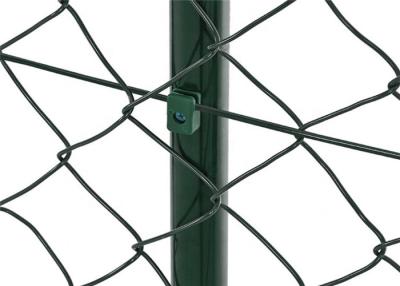 China 9 Gauge Green diamond hole shapePVC Coated Chain Link Fence for Park for sale