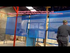 Blue Color Powder Coating Perforated Sheet Production Process