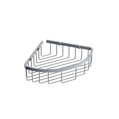 China Durable Stainless Steel Chrome Bathroom Corner Shelf Shower Corner Wall Mounted Basket for sale