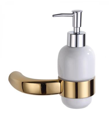 China Factory Price Modern Hotel Home Bathroom Brass Rose Gold Ceramic Soap Dispenser for sale