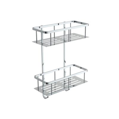 China 2021 Modern Popular Stainless Steel Wall Corner Silver Bathroom Shelf For Hotel for sale