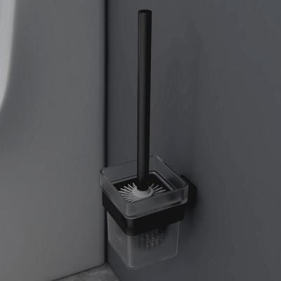 China Modern Manufacturer Black Toilet Brush Top Holder For Bathroom for sale