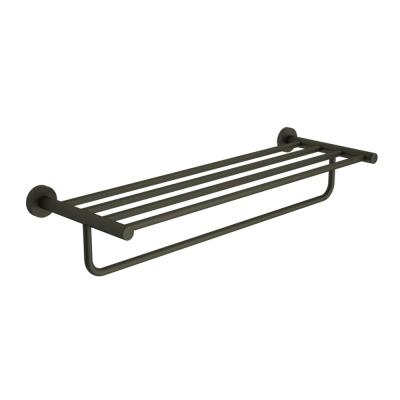 China 2021 Modern New Trend Matt Black Bathroom Shelves Rack Shelf For Hotel for sale