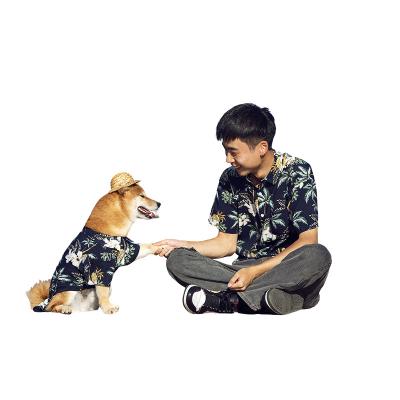 China New Sustainable Pet Parent-child Apparel Tie-Dye T-shirt Designer Pet Parenting Cotton High Quality Clothes for sale