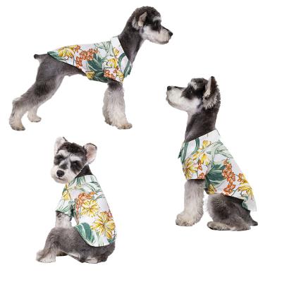 China Hot Selling Custom Viable Small Petty Cat Dog Shirt Clothes Summer Hawaii Beach Style Dog Clothes Comfortable Floral Vest Shirt for sale