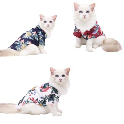 China Quality Sustainable Pet Printed T-Shirts Hawaiian Style Vacation Printed Shirts Dog Cat Spring And Summer Clothing for sale