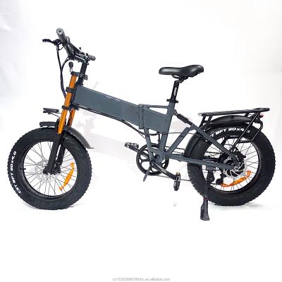 China Long fork 1000watts 48v aluminum alloy 20inch fat tire e bike full suspension 17.5ah folding electric bicycle for sale