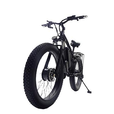 China Aluminum Alloy Electric Fat Bike Dual Motors 500W/48V*2 Lithium Battery 26