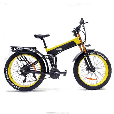 China Aluminum alloy ebike 48v 1000w motor 26 inch wheel 17.5Ah lithium battery fat tire electric folding bicycle for sale