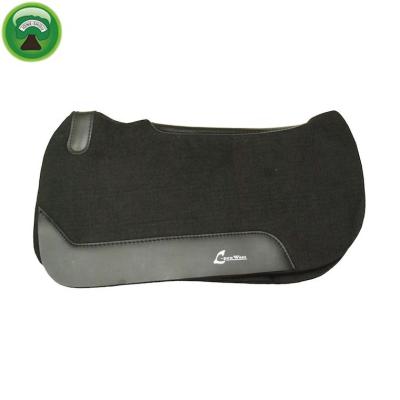 China Racing Horse Black Non Slip Polyester Felt Western Saddle Pad for sale