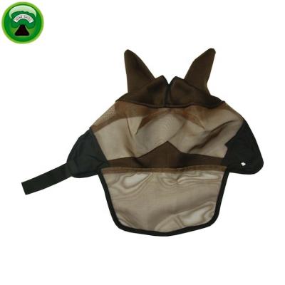 China Horse Mesh Riding Fly Training Mask With Ears Nose Cover for sale