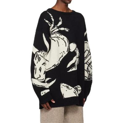 China 2023 LOGO Men's Anti-pilling Sweaters Jacquard Sweater Knitwear Winter Crewneck Knitted Cotton Designer Custom OEM & ODM Custom Knit Sweater for sale