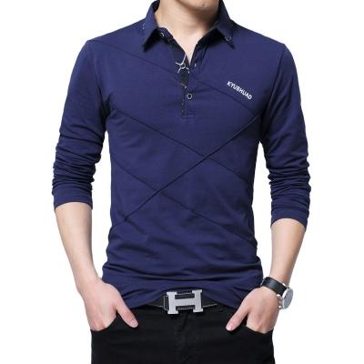 China New Design Mens Polo Shirts Anti-wrinkle Mens Long Sleeve T-shirts Plain T-shirt Mens Clothing for sale