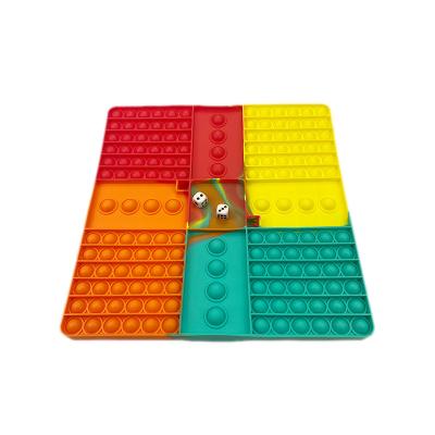 China Big Funny Educational Toy Hot Sale Rainbow Chessboard Push Bubble Push Button Stir Sensory Toys for sale