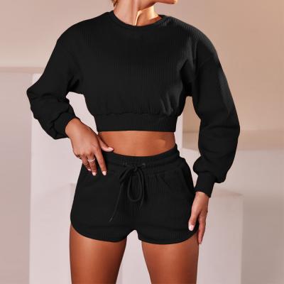 China Sales Cotton Breathable Warm Sweatshirt Set Sportswear Simple Fitness Clothing Set Loose Sports Yoga Set for sale