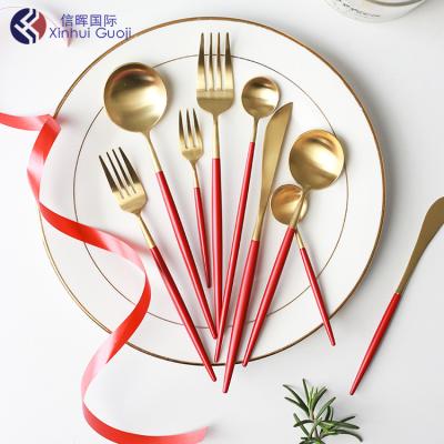 China Sustainable Popular Item Prestige Elegant Dinnerware Set Luxury Gold Flatware Cutlery Set for sale