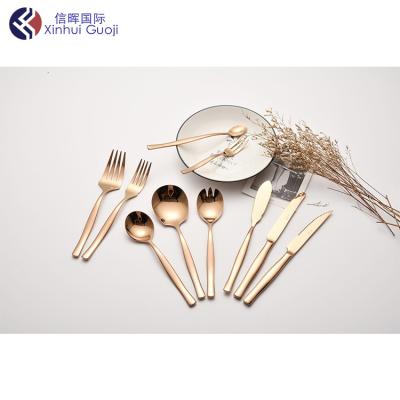 China Viable Popular Item Luxury Royal Household Tableware 26 Pieces Kit Rose Gold Flatware For Wedding Party Hotel Banquet Elegant Dinner for sale