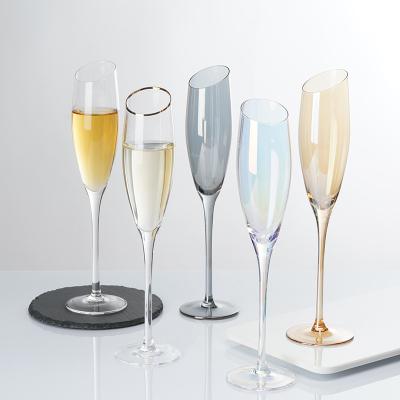 China Viable lead free crystal flute glass of champagne for sale