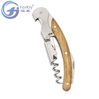 China FORKRY Stocked High Quality Hot Selling Classic Stainless Steel Opener For Wine With Olive Wood for sale