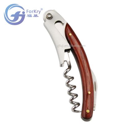 China FORKRY High Quality Hot Selling Stocked Classic Stainless Steel Wine Opener Bottle With Red Pear Wood for sale