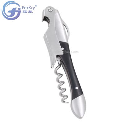 China FORKRY Customized High Quality Hot Selling Stocked Gift Stainless Steel Wine Cork Opener With Wooden Handle for sale