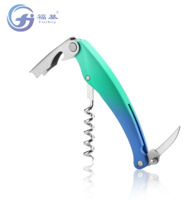 China New Model Corkscrew Wine Bottle Opener Opener Beer Bottle Multicolor Rubber Coating Opener for sale