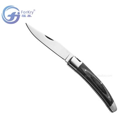 China High Quality Stocked FORKRY Stainless Steel Steak Knife Hot Selling Pocket Knife With Wood Handle for sale