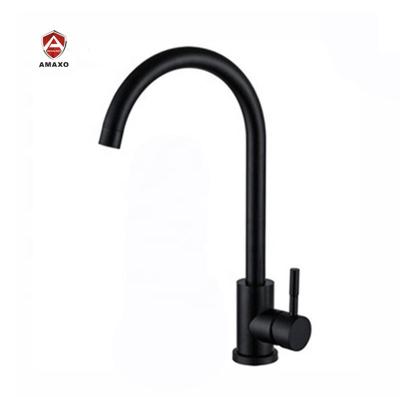 China Sense Faucets Single Handle Matte Black Spring Kitchen Faucet Single Hole With Faucet Hole Cover Kitchen Sink Faucet For Sink for sale