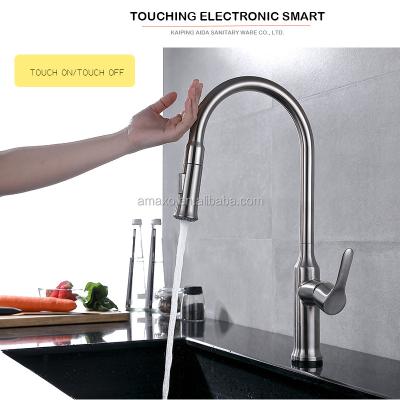 China SUS 304 Stainless Steel Single Pull Out Kitchen Sinks Faucet Extension Hose American Standard Hot And Cold Sense Faucets for sale