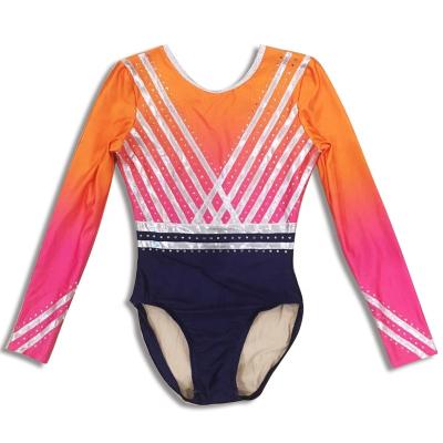 China New Style Dancer Tights 2021 Long Sleeve Kids Sublimation Gymnastics Dancer Tights for sale