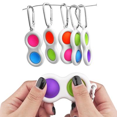 China Funny Toy Mini Push Pop Bubble Stress Relief Hand Toys Key Exercise Finger Chain Tool for sale