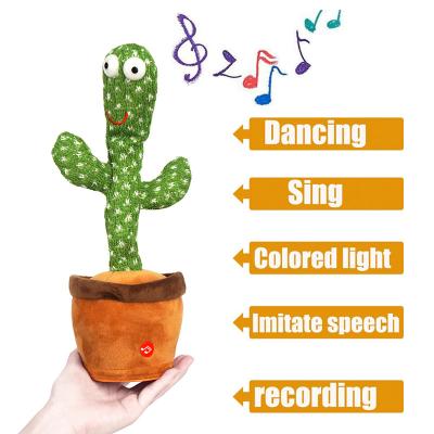 China Funny Plush Toy Decompression Cacti Electronic Singing and Shaking Dancing Cactus for sale