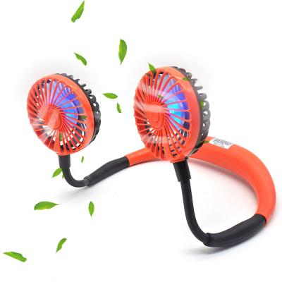 China Low Noise Portable Hand Free USB Sports Rechargeable Neck Band Led Neck Fan For Outdoor Office Travel for sale