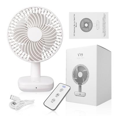 China Convenient Strong Airflow Operate Quiet 4 Speed ​​Usb Mini Rechargeable Portable Desktop Table Fan With Remote Control for sale