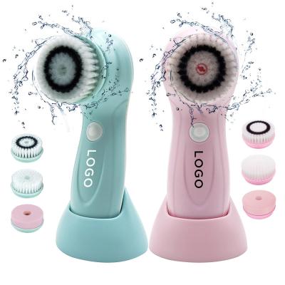 China DEEPLY CLEANING 3 in 1 USB Rechargeable Electric Multi-Functional Body Brushing Dry Facial Cleansing Exfoliating Brush for sale