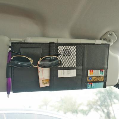 China Multifunctional Multifunctional Storage Bag Card Holder Glasses Clip Car Sun Visor for sale