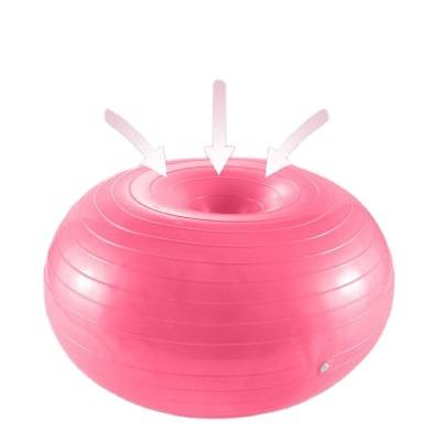 China 2019 New Design PVC Donut Apple Shape Yoga Ball Anti-brust Yoga Exercise With Pump for sale