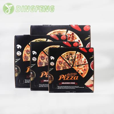 China DF Recyclable Manufacturing Logo Pizza Fast Food Packing Box Ad Box Cardboard Shipping Custom Paper Box for sale