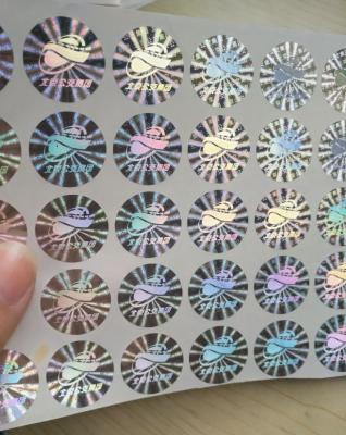 China DF Roll Laser Hologram Rainbow Glitter Print Round QR Code Paper Sticker Waterproof Custom Silver Adhesive Vial Bottle Shipping Label for sale