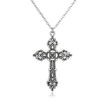 China Vintage Fashion Vintage Cross Pendant Necklace For New Goth Gothic Men Women Fashion Choker Jewelry Punk Long Chain Accessories for sale