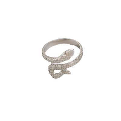 China 2022 Hot Sale Exaggerated Personality Punk Other Silver Snake Ring Open Ring for sale