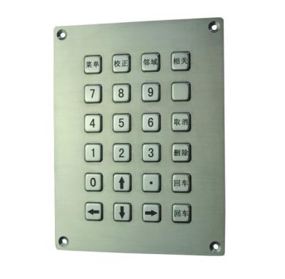 China Kiosk explosion proof custom industrial metal keypad for petrol station , 24 keys keypad for sale