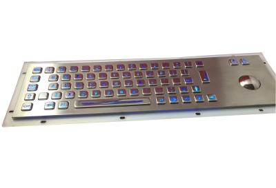 China Backlight IP65 waterproof vandal proof industrial metal keyboard with trackball for sale