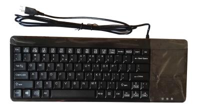 China Black ABS industrial touchpad keyboard with mouse and two extra USB ports for sale