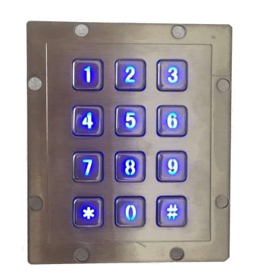 China IP65 rear panel mounting vending machine keypad by backlit stainless steel material for sale