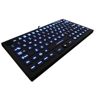 China Mini Silicone Industrial Keyboard With Mouse Buttons Combo Set With Blue Backlighting for sale