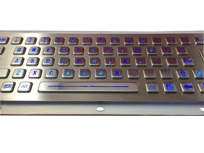 China Backlit 67 keys panel mount industrial keyboard with washable trackball for sale