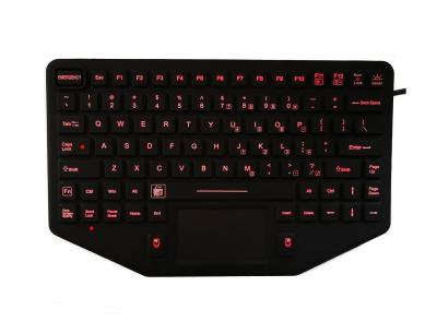 China Red LED emergency military computer keyboard with enclosed touchpad for portable PC for sale