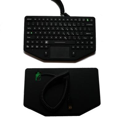 China Ruggedized embedded silicone rubber military keyboard with wide temperature and emergency button for sale