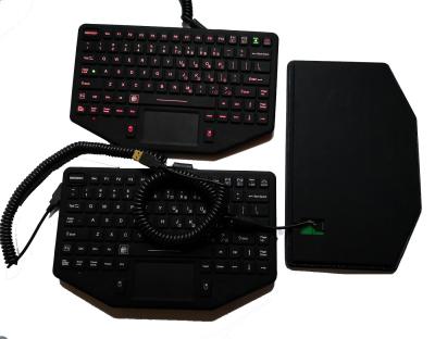 China 89 teclado militar de las llaves IP65 con el panel táctil sellado y USB en espiral para el vehículo móvil en venta